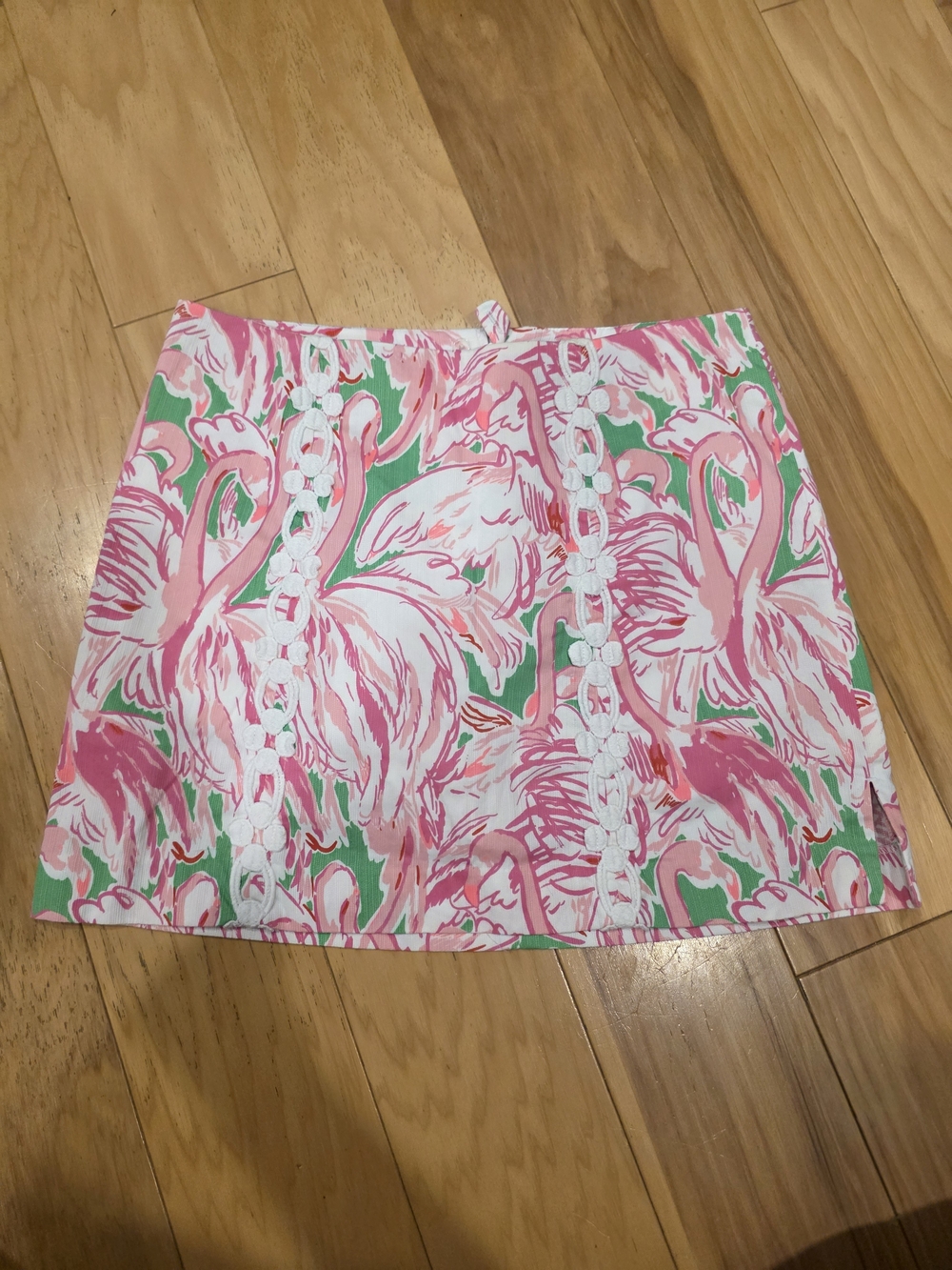 Lilly Pulitzer Pink & Green Flamingo Print Cotton Skort 4